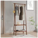 EAGLCQA 2 Katlı Raflı Elbise Askısı Yatak Odası için Ahşap Portmanto, Giriş Yolu Ofis Kumaş Askı Rafı Ayaklı Portmanto (Boyut: 170 x 80 x 43 cm) ()
