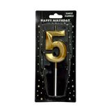 Eagle 15cm 5 Yaş Doğum Günü Büyük Rakam Sayılı Pasta Mumu Gold Renk