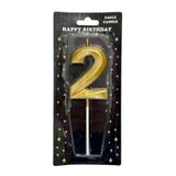 Eagle Alya-butık 15cm 2 Yaş Doğum Günü Büyük Rakam Sayılı Pasta Mumu Gold Renk Rakam Mum