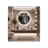 eagle mirror Aura Loop Dekoratif LED’li Banyo Aynası Yuvarlak Dokunmatik Sensörlü Dimmerli Çevre Aydınlatmalı Modern Duvar Aynası