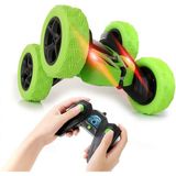 Eagle Stone Uzaktan Kumandalı Araba, 4WD 2.4 Ghz Yüksek Hızlı Elektrikli Rc Dublör Arabası, 360° Çift Taraflı Dönen ve Yuvarlanan, LED Far, Erkek ve Kız Çocuk Oyuncak Arabası (Yeşil)