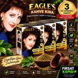 Eagles (Orjinal) 3 Kutu Brown Henna Hint Kınası 6'Lı Paket ( Kahverengi) (18 Paket)