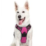 Eagloo Köpek koşum takımı, çekmeden, 2 metal halkalı ve saplı yürüyüş evcil hayvan koşum takımı, ayarlanabilir, reflektörlü, nefes alabilir, Oxford yumuşak yelek, kolay kontrol ön klipsli koşum