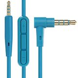 Earla Tec Bose QuietComfort QC25 QC35 Kulaklıklar için Yedek Ses Kablosu Uzatma Kablosu Hat Mikrofon Ses Kontrolü (Mavi)