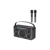 Earldom A40 Siyah Bluetooth Hoparlör - Mikrofonlu Karaoke Seti ve Rgb Işıklı