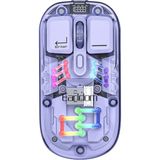 Earldom KM16 1600 Dpı Mor Sessiz Transparan Yapılı Rgb Kablosuz Ofis Mouse