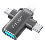 Earldom OT80 3‑in‑1 OTG Dönüştürücü – Type-C ve Micro USB Uyumlu & Lightning Bağlantı Noktalarıyla Hızlı Veri Aktarımı