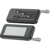 Earldom PB48 10.000 Mah 10W LED Işıklı 3 In 1 Dahili Kablolu Powerbank Siyah - 001-Renkli