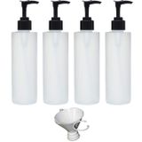 Earth's Essentials Dört Paket Doldurulabilir 8 oz. Huni Üzerinde Patentli Vidalı HDPE Plastik Pompa Şişeleri - Losyon, Şampuan ve Masaj Yağları Dağıtmak İçin Harika.