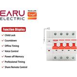 EARU Electric Eawmcb-T-4p Tuya App Wıfı Sigorta Zamanlayıcı Ses Uzaktan Kumanda Akıllı Otomatik Interruptor