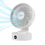 EASEBREEZ Masa Fanı, Küçük Fan Sessiz Çalışması, Hafif USB Fan, Küçük Ayak İzi, USB Bağlantı Noktası Üzerinden Masa Fanı Şarjları, Bir ekran Şarj Seviyesini Gösterir, 5 Hız Ayarı, Ayarlanabilir Eğim,