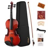 Eastar EVA-2 4/4 Keman Seti Tam Boy Fiddle EVA-2 Çocuklar İçin Yeni Başlayanlar İçin Sert Kılıf, Reçine, Omuz Dayanağı, Yay ve Ekstra Telli Öğrenciler (Klavyede Baskılı Parmak Kılavuzu)