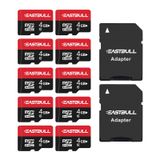 EASTBULL 4 GB 10 Paket Mikro SD Kart, 4 GB SD Kart Paketi Full HD Video 90 MB/s UHS-I U1 Micro SDHC Sınıf 10 Gözetleme Güvenlik Kamerası için (10 Adet ve 2 Adaptör)