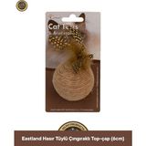 Eastland Hasır Tüylü Çıngıraklı Top-Çap 6 cm Kedi Oyuncağı - 1BW-Beyaz