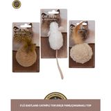Eastland Üçlü Set Catnipli Keçe Fare / Çıngıraklı Top / Keçe Top Kedi Oyuncağı - 1BW-Beyaz