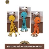 Eastland Üçlü Set Çıngıraklı Ahtapot 12,5 cm Kedi Oyuncağı - 1BW-Beyaz