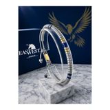 EAST&WEST 925 Ayar Gümüş Snake SerisiMat Gri Hematit Taşı Bileklik-Fenerbahçe Sarı Lacivert