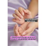 Easy Beauty 100 Adet Jel Tips MEDIUM Beden Kısa Oval Protez Takma Tırnak Seti