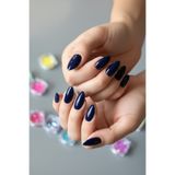Easy Beauty 24 Adet Lacivert Badem Takma Tırnak Seti Orta Uzunlukta 908