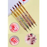 Easy Beauty 5 Adet Nail Art Fırça Seti, Fırçalı Tırnak Süsleme Desen Seti Dot Kalemi 5'Li Tırnak Boyama Nail Art