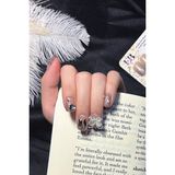 Easy Beauty Kısa Takma Tırnak 24 Adet Kelebek Charm Taşlı Takma Tırnak Seti Z655