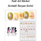 Easy Beauty Nail Art Sticker Kendinden Yapışkanlı, Tırnak Süsleme, Tırnak Dövmesi Stikı - Renkli