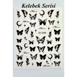 Easy Beauty Nail Art Sticker Kendinden Yapışkanlı, Tırnak Süsleme, Tırnak Dövmesi Stikır - 0 - Siyah