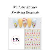 Easy Beauty Nail Art Sticker Kendinden Yapışkanlı, Tırnak Süsleme, Tırnak Dövmesi Stikır 1776