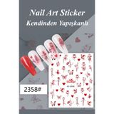 Easy Beauty Nail Art Sticker Kendinden Yapışkanlı, Tırnak Süsleme, Tırnak Dövmesi Stikır 2358