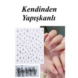 Easy Beauty Nail Art Sticker Kendinden Yapışkanlı, Tırnak Süsleme, Tırnak Dövmesi Stikır 2407