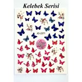 Easy Beauty Nail Art Sticker Kendinden Yapışkanlı, Tırnak Süsleme, Tırnak Dövmesi Stikır - Beyaz - Bej - Kahverengi