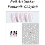 Easy Beauty Nail Art Sticker Kendinden Yapışkanlı, Tırnak Süsleme, Tırnak Dövmesi Stikır - Beyaz