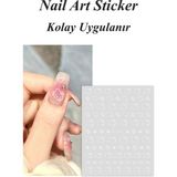 Easy Beauty Nail Art Sticker Kendinden Yapışkanlı, Tırnak Süsleme, Tırnak Dövmesi Stikır - Ekru