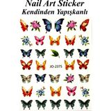 Easy Beauty Nail Art Sticker Kendinden Yapışkanlı, Tırnak Süsleme, Tırnak Dövmesi Stikır - Gri Sarı