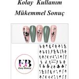 Easy Beauty Nail Art Sticker Kendinden Yapışkanlı, Tırnak Süsleme, Tırnak Dövmesi Stikır - Kırmızı