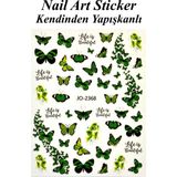 Easy Beauty Nail Art Sticker Kendinden Yapışkanlı, Tırnak Süsleme, Tırnak Dövmesi Stikır - Yeşil