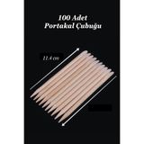 Easy Beauty Portakal Çubuğu 11 cm 100'lü Set – Ahşap Tırnak Eti Itici Manikür Çubuğu
