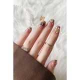 Easy Beauty Xsmall Beden Ombre Elmas Taşlı 10 Adet Takma Tırnak Seti T087