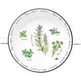Easy Life Herbarium Bitki Desenli Beyaz Porselen Kulplu Kase 20 cm - Standart