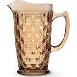 Easy Life Rölyef Süslemeli Cam Sürahi. Amber - 1.500 Ml