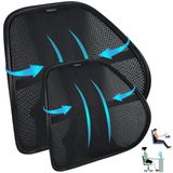 Easy Posture Brands Araba için Kolay Duruş Bel Desteği Yastığı (2'li Paket) - Çift Katmanlı Nefes Alabilir Ağ (3 Yollu Kilit Kayışları) - Ofis Koltuğu Bel Desteği - Ofis Koltuğu Arabası için File Sırt Desteği, Alt Sırt