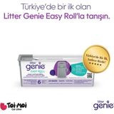 Easy Roll Kedi Kumu Çöp Kovası 6 Aylık Kullanım Yedek Poşeti – 1 Paket, 24’lü Rulo Maksimum Koku Kontrolü - Gri