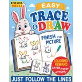 Easy Trace & Draw for Kids Ages 4–8: Learn to Draw Step by Step, Finish the Picture Activities, Drawing Practice, Coloring Rewards, and a Certificate of Completion