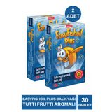 EasyFishoil Plus Tutti Frutti Aromalı 2x30 Çiğnenebilir Tablet Balık Yağı