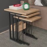 Easyfit 3'Lü Metal Ayaklı Zigon Sehpa - Atlantik Çam