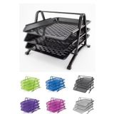 Easyso 3lü Siyah Evrak Rafı - Dosyalık - 3 Katlı Evrak Rafı - Metal Evrak Rafı