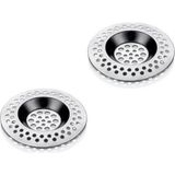 Easyso Paslanmaz Metal 2'li Yuvarlak Mutfak Lavabo Içi Gider Süzgeci, Banyo Evye Deliği Çöp Tıkacı