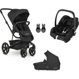 Easywalker Harvey3 Bebek Arabası Üçlü Set - Shadow Black, Bebek Arabası, Portbebe, Adaptörler ve Ana Kucağı Dahil - Siyah
