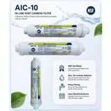 Easywell AIC-10 Inline Post Karbon Filtre – Tat & Koku Giderici NSF Onaylı Su Arıtma Filtresi
