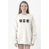 Eat Sleep Anime Beyaz Kadın 2ip Sweatshirt